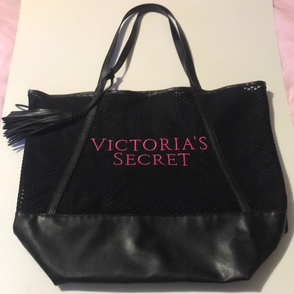 Victoria’s Secret Large Vegan Leather and Mesh tote NWOT - Picture 1 of 8